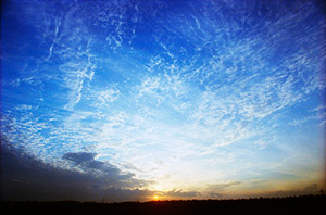 九十九里浜　夕焼け　雲