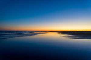 九十九里浜　冬の美しい黄昏時
