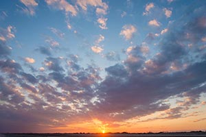 九十九里浜　夕方の「またあした」の風景